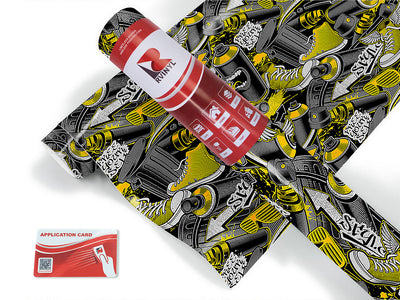 yellow tag graffiti Craft Vinyl Roll