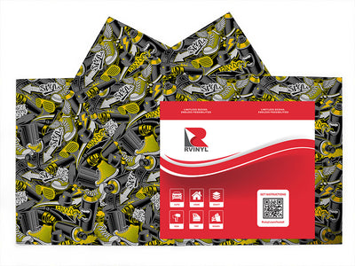 yellow tag graffiti Craft Vinyl Sheet Pack