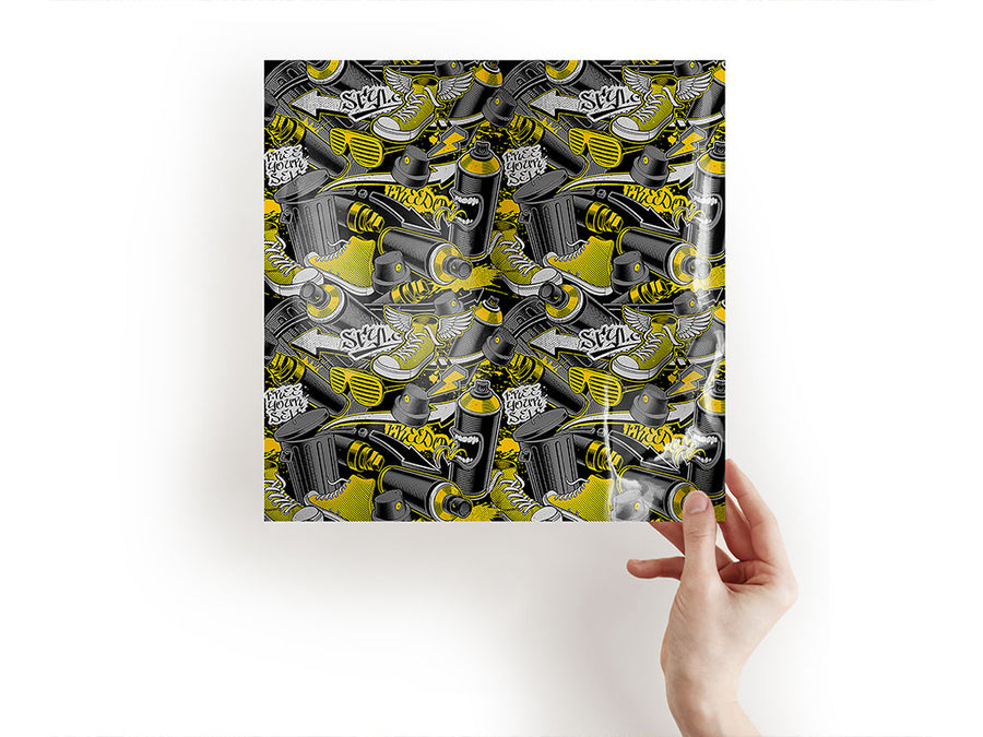 yellow tag graffiti Craft Sheets