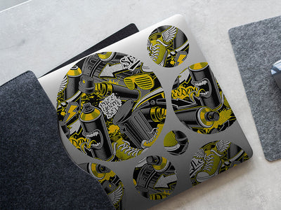 yellow tag graffiti DIY Laptop Stickers
