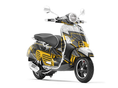 Yellow Tag Graffiti Vespa Scooter Wrap Film