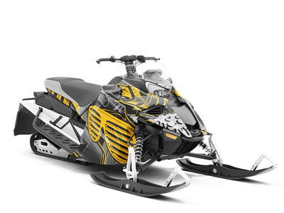 Yellow Tag Graffiti Custom Wrapped Snowmobile