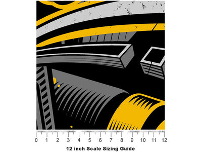 Yellow Tag Graffiti Vinyl Film Pattern Size 12 inch Scale~Rwraps Yellow Tag Graffiti Sizing Chart~2