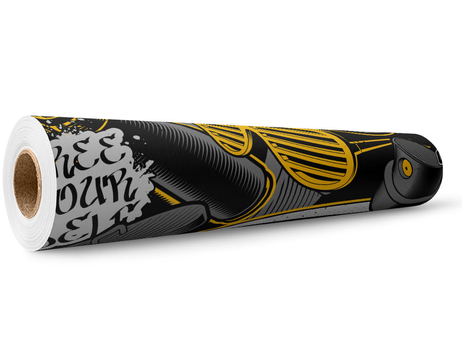 Yellow Tag Graffiti Wrap Film Wholesale Roll~Rwraps Series 914 Digitally Printed Vinyl Roll~5