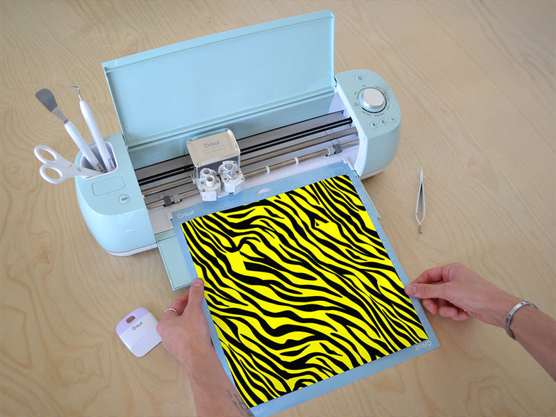 yellow tiger animal print Cricut Compatible Vinyl