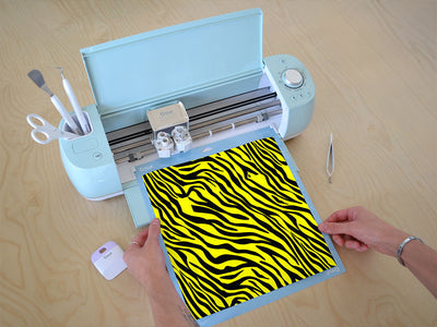 yellow tiger animal print Cricut Compatible Vinyl