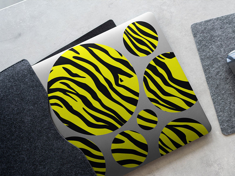 yellow tiger animal print DIY Laptop Stickers