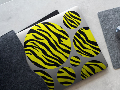 yellow tiger animal print DIY Laptop Stickers