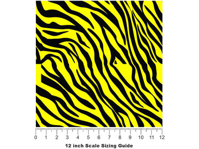Yellow Tiger Vinyl Film Pattern Size 12 inch Scale~Rwraps Yellow Tiger Sizing Chart~3