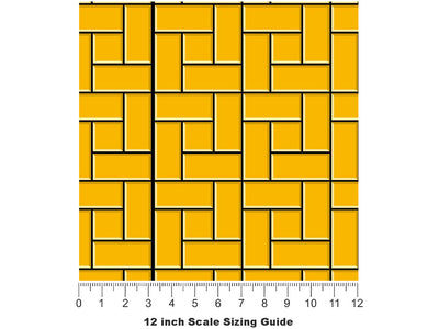 Yellow  Brick Vinyl Film Pattern Size 12 inch Scale~Rwraps Yellow  Brick Sizing Chart~3