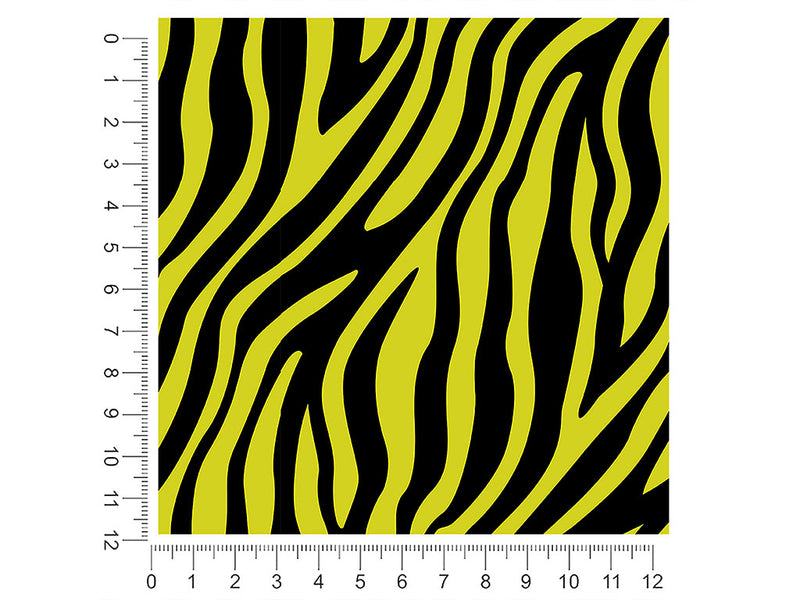 yellow zebra animal print 1ft x 1ft Craft Sheets