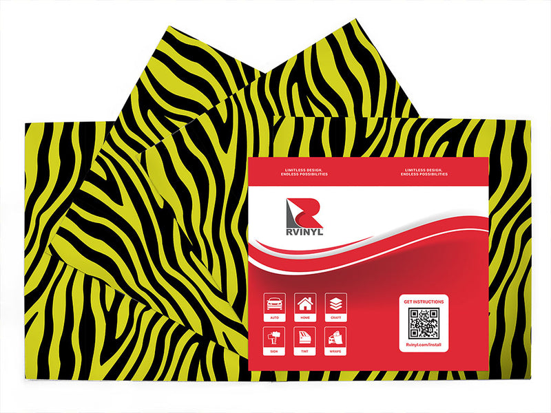 yellow zebra animal print Craft Vinyl Sheet Pack