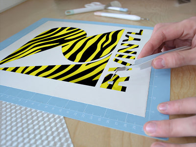 yellow zebra animal print Easy Weed Craft Vinyl