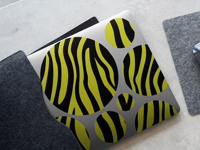 yellow zebra animal print DIY Laptop Stickers