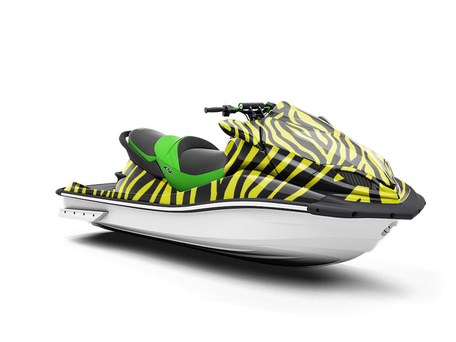 Yellow Zebra Jet Ski Vinyl Customized Wrap