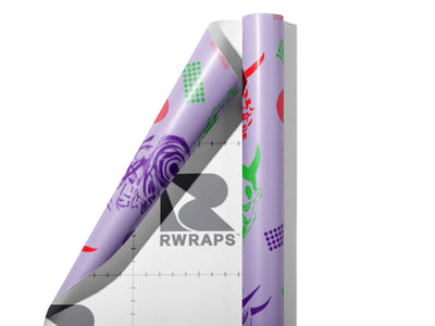 Yokai Masks Halloween Wrap Film Sheets~Rwraps Series 914 Yokai Masks Halloween Scrolled Sheet~3