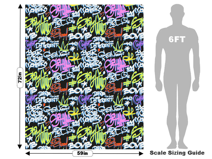 Your Voice Matters Graffiti Vehicle Wrap Scale~Rwraps Series 914 Your Voice Matters Graffiti Measurements~2