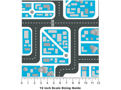 Zero Traffic Cityscape Vinyl Film Pattern Size 12 inch Scale~Rwraps Zero Traffic Cityscape Sizing Chart~3