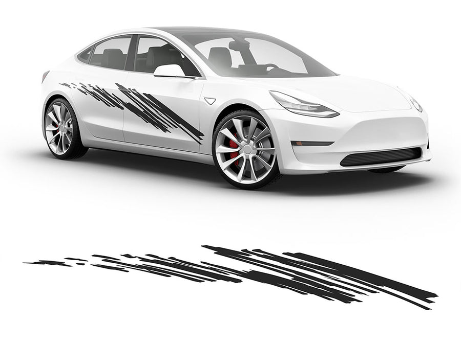 3M Black Zig Zag Body Graphic~Full Side Auto Decal Kit~0