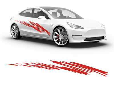 3M Light Red Zig Zag Body Graphic~Full Side Auto Decal Kit~0