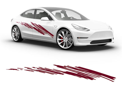3M Burgundy Zig Zag Body Graphic~Full Side Auto Decal Kit~0
