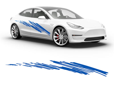 3M Azure Blue Zig Zag Body Graphic~Full Side Auto Decal Kit~0