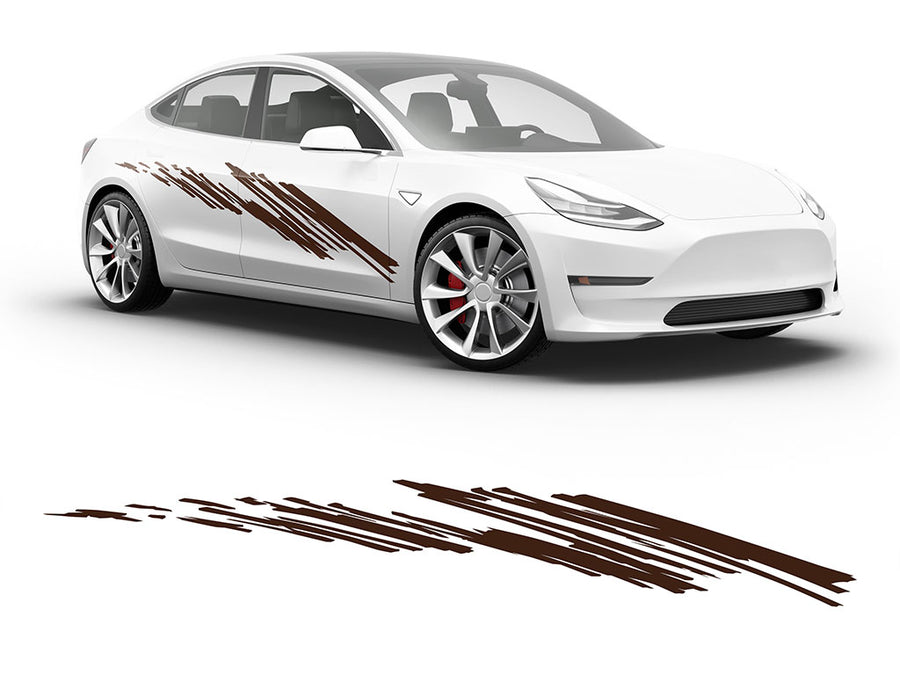 3M Brown Zig Zag Body Graphic~Full Side Auto Decal Kit~0