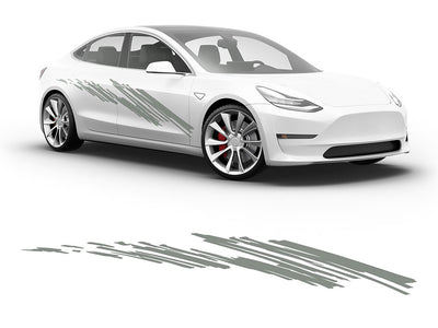 3M Light Gray Zig Zag Body Graphic~Full Side Auto Decal Kit~0