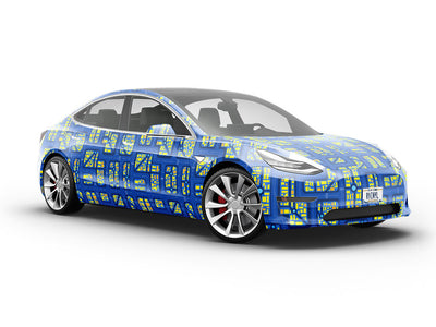 Zigzagging Roads Cityscape Vehicle Vinyl Wrap
