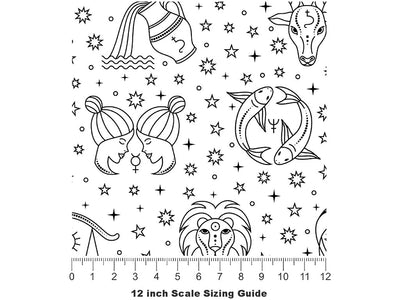 Zodiac Representatives Astrology Vinyl Film Pattern Size 12 inch Scale~Rwraps Zodiac Representatives Astrology Sizing Chart~2