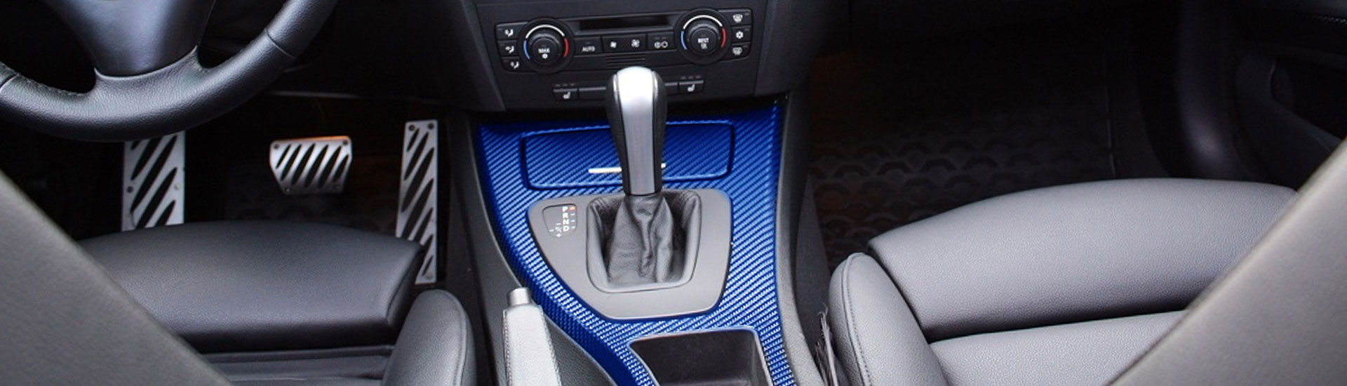 Blue carbon fiber dash kit