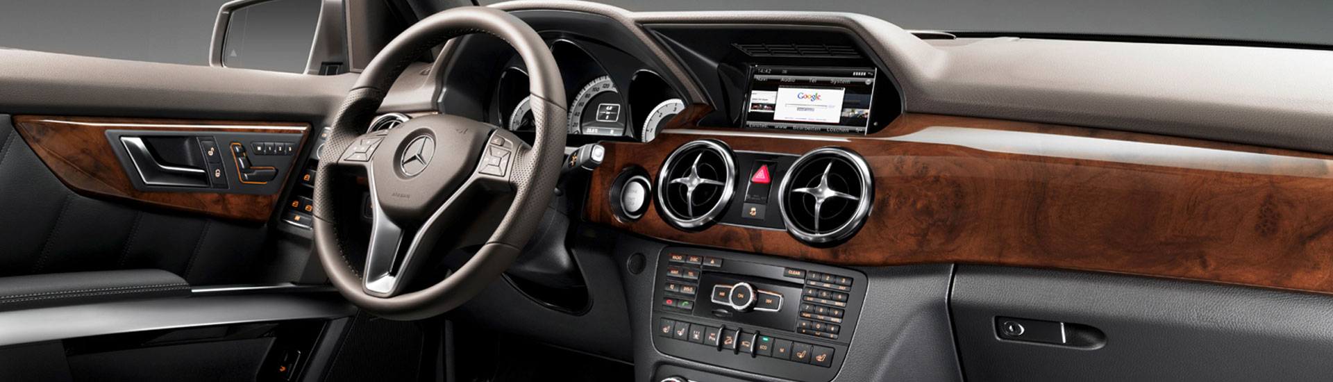 Wood dash kit inside Mercedes