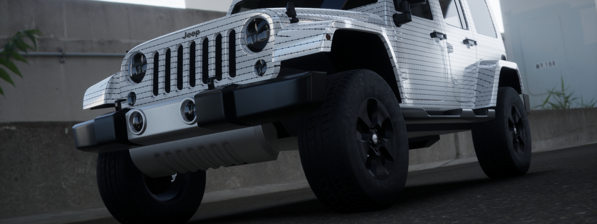Jeep Wrangler Barbed Wire Car Wrap