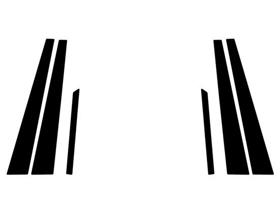 Acura RL 1996-2004 Brushed Aluminum Black Pillar Trim Diagram