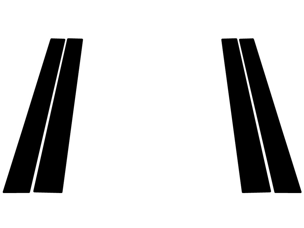 Acura RL 2005-2012 Matte Black Pillar Trim Diagram