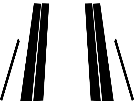 Acura TLX 2015-2020 Brushed Aluminum Black Pillar Trim Diagram