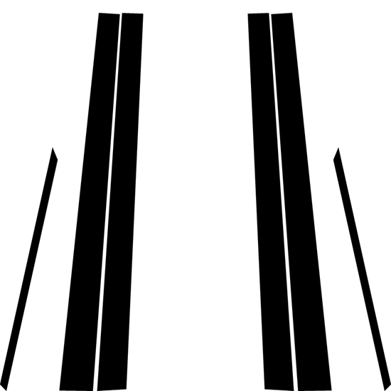 Acura TLX 2015-2020 Matte Black Pillar Trim Diagram