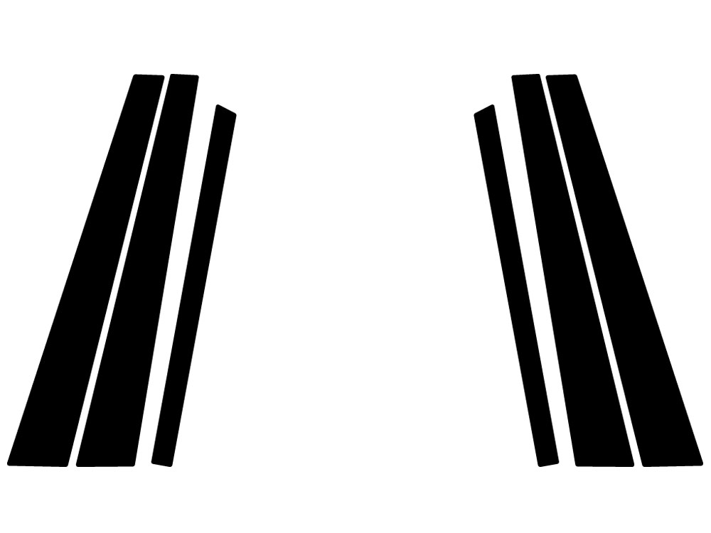 BMW 5-Series 1989-1995 Sedan Brushed Aluminum Black Pillar Trim Diagram