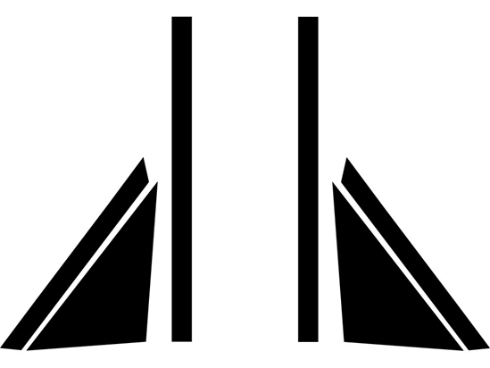 Chevrolet Camaro 2010-2015 Gloss Black Pillar Trim Diagram
