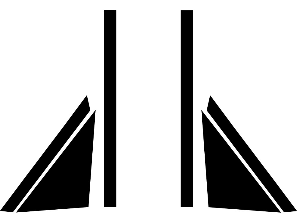 Chevrolet Camaro 2010-2015 Gloss Black Pillar Trim Diagram