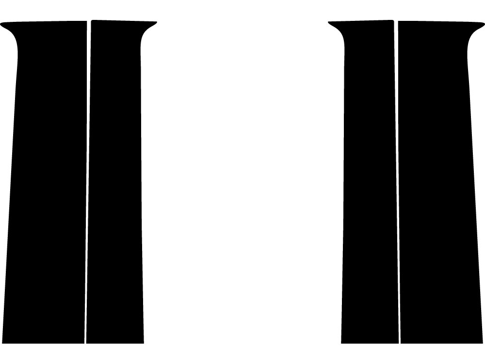 Chevrolet Colorado 2015-2022 Extended / Crew Cab Gloss Black Pillar Trim Diagram