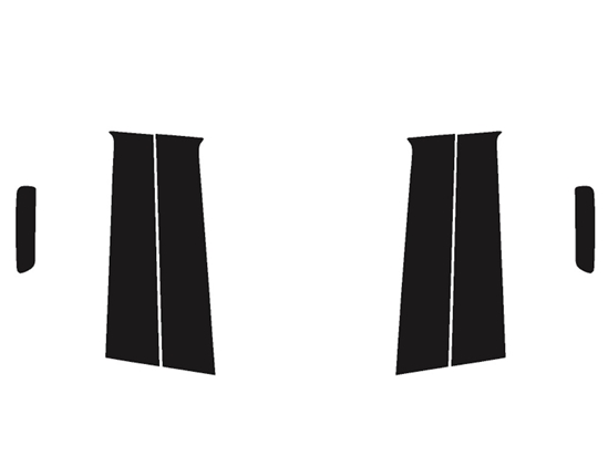 Chevrolet Spark 2016-2022 Gloss Black Pillar Trim Diagram