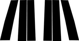 Chevrolet Tahoe 2015-2020 Brushed Aluminum Black Pillar Trim Diagram