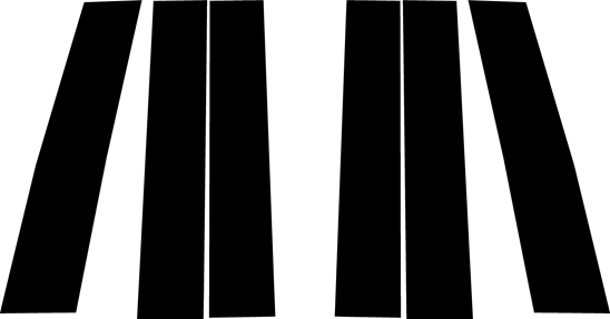 Chevrolet Tahoe 2015-2020 Gloss Black Pillar Trim Diagram