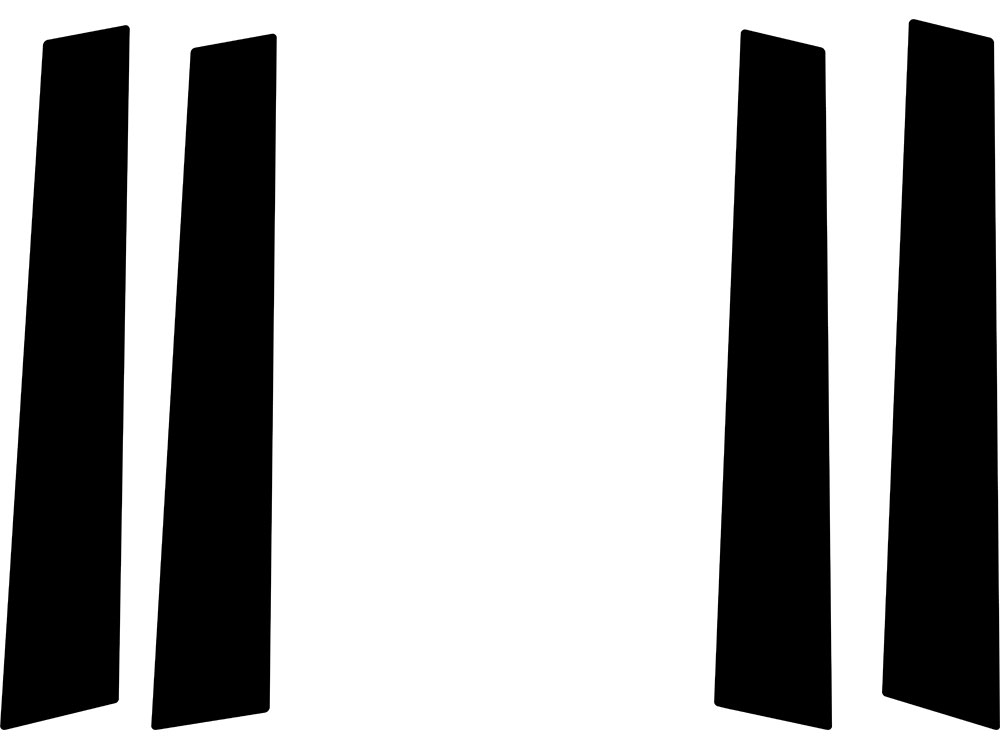 Chrysler Sebring 2001-2006 Gloss Black Pillar Trim Diagram