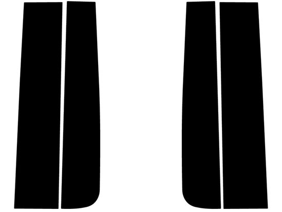 Ford F-150 2004-2014 Regular Cab Gloss Black Pillar Trim Diagram