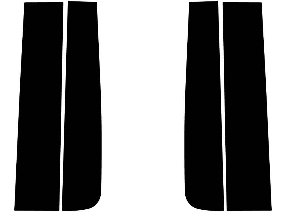 Ford F-150 2004-2014 Regular Cab Matte Black Pillar Trim Diagram