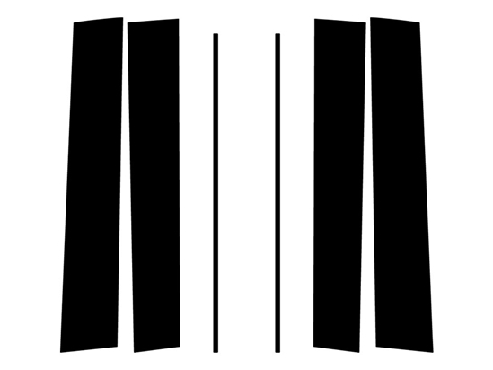 Honda Odyssey 2005-2010 Brushed Aluminum Black Pillar Trim Diagram