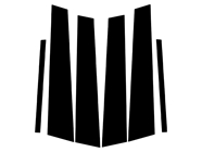 Kia Cadenza 2014-2016 Brushed Aluminum Black Pillar Trim Diagram