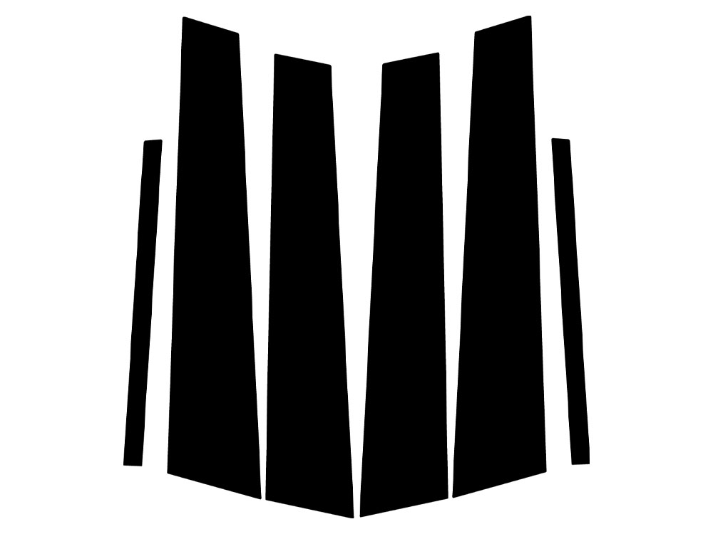 Kia Cadenza 2014-2016 Matte Black Pillar Trim Diagram